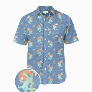 New Tipsy Elves Men’s Button-down shirt with Bayou Alligator Print